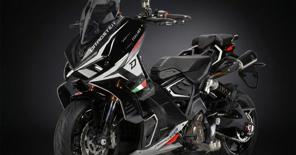 Italjet Dragster 459 Twin SmartShift – Silver on Black